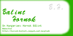 balint hornok business card