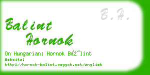 balint hornok business card